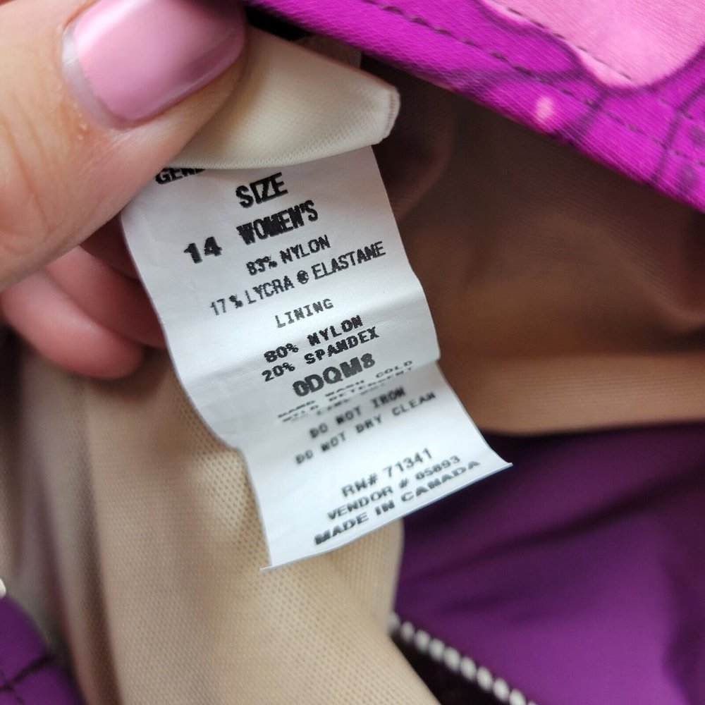 L.L. Bean Purple and Pink Floral One-Piece Swimsuit - Picture 8 of 10